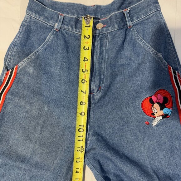 Vintage Mickey For Kids Minnie & Mickey Mouse Jeans Size 14 Embroidered Ribbon - Picture 6 of 10